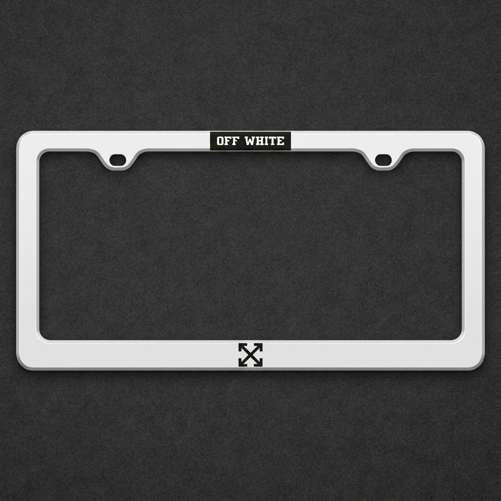 OffWhite Plate Frame on a charcoal textured background
