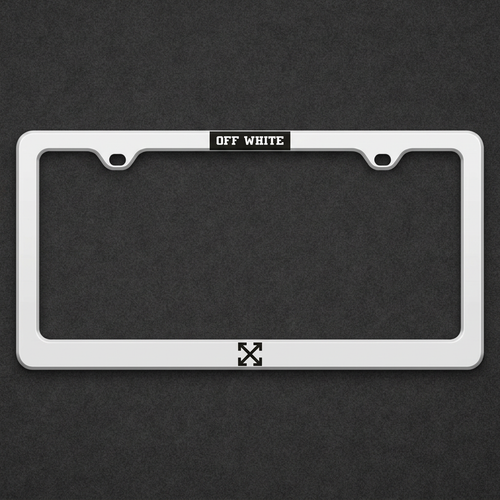OffWhite Plate Frame on a charcoal textured background