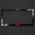 Sp5der Audi Plate Frame on a charcoal textured background